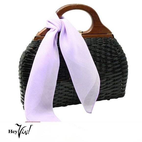 Lilac Sheer Chiffon Scarf 50s Style for Head Neck  21" Square - Hey Viv - Picture 2 of 8